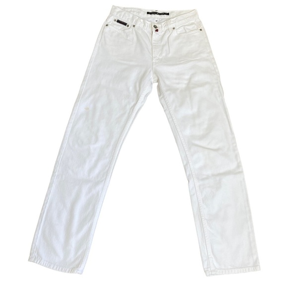 Vintage Y2K DKNY Jeans Straight Leg High Waist White USA Made Size 6 - Picture 1 of 15
